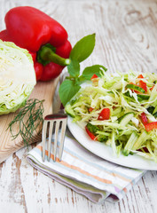 Spring salad with cabbage