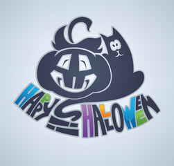 happy halloween,vector greeting card or invitation with place fo