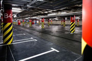 Parking garage underground interior