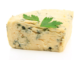 Tasty blue cheese, isolated on white