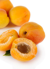 Apricots on white