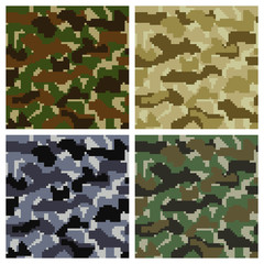 Fototapeta na wymiar Pixel Camouflage Patterns