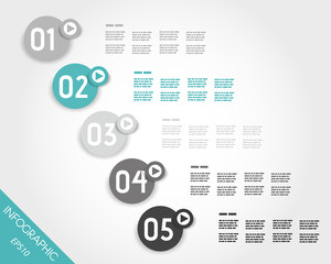 turquoise striped infographic numbers in rings