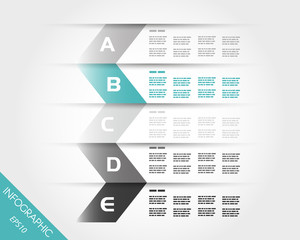 turquoise transparent zig zag infographics with letters