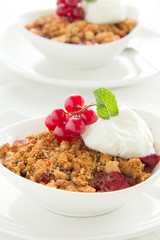Strawberry crumble.