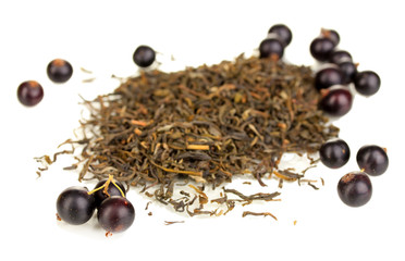 Berry dry tea isolated on white