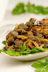 Fried Calf's liver with onion