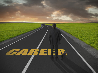 Career way. Make difficult choices. With the word Career.