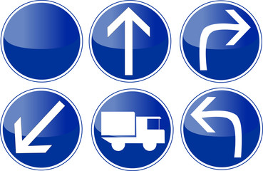 set of Traffic Sign, blue circle