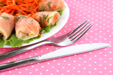 Stuffed cabbage rolls close-up