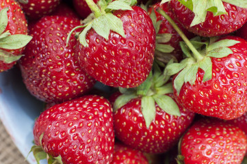 Fresh juicy strawberry closeup - Food Frame Background