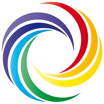 Regenbogenfarben, Regenbogen Farbkreis - Logo - Farben Chakra, Yoga, Achtsamkeit, Konzentration, Meditation, Esoterik, Spiritualit&auml;t, Hoffnung und Glaube, vektor, isoliert