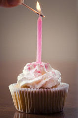Cupcake with candle