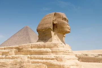 Foto op Plexiglas The Sphinx and Pyramid of Khafre © lexan