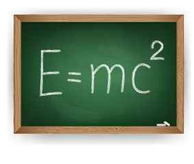 Albert Einsteins physical formula on blackboard