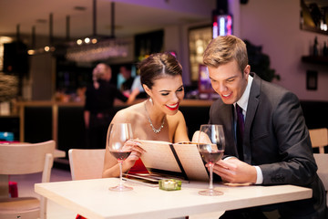 couple with menu card