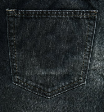 Black denim fabric with Pocket