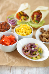 Zutaten für vegetarische Fajitas