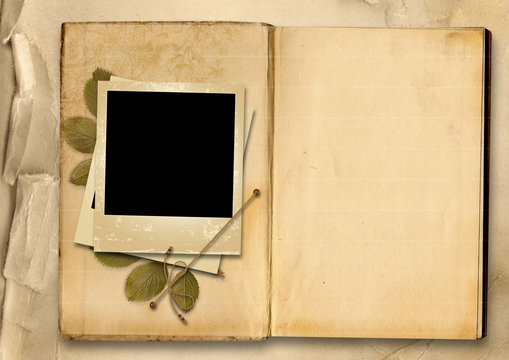 Vintage Photo Album with old photo-frame