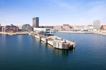 Fototapeta na wymiar In the port city of Copenhagen