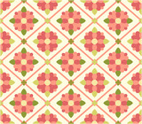 Seamless pattern with cute flowers in japanese style