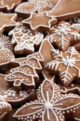 Close-up of Christmas gingerbread cookies