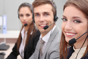Call center operators at work