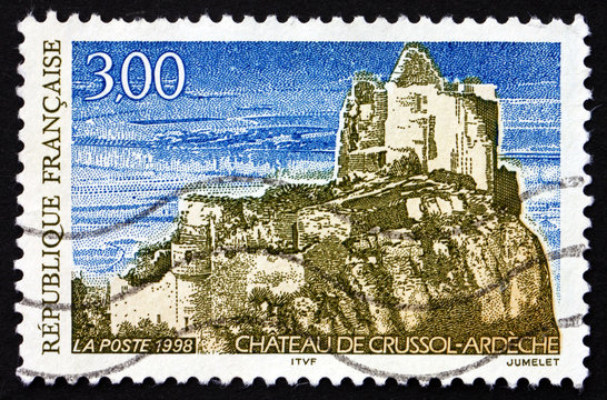 Postage stamp France 1998 Chateau de Crussol, Ardeche