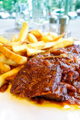 Grilled meat ribs