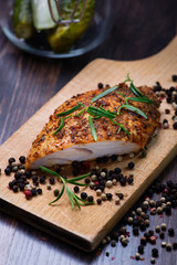 Roasted turkey breast with pepper seeds