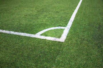 Obraz premium Corner line on soccer field