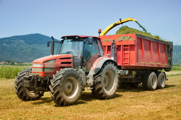 Naklejka premium farming red tractor