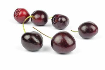 cheries on the white background