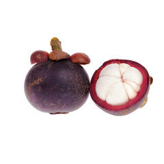 Mangosteen isolated on white background