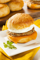 Homemade Egg Sandwich with Sausage and Cheese