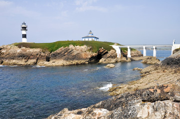 Fototapeta na wymiar Pancha Island Lighthouse, Galicia (Hiszpania)