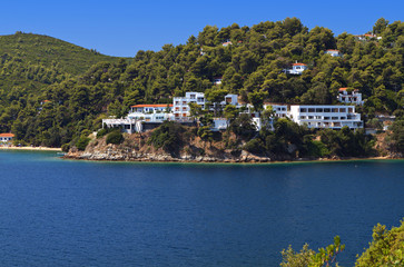 Kanapitsa coast at Skiathos island in Greece