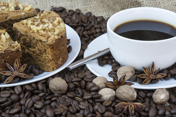 Coffee and pastries continental breakfast buffet table setting