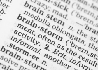 Macro image of dictionary definition of brainstorm