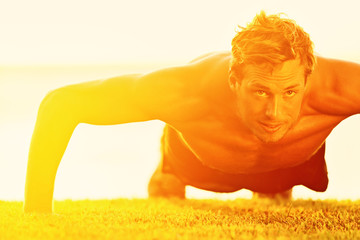 Sport fitness man push-ups
