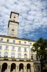 Lviv (Lemberg) Town Hall on the main market square, Ukraine