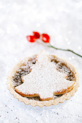 christmas  tart with marzipan tree
