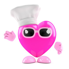 3d Heart working in the kitchens