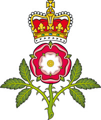 Royal badge of England.Heraldic Tudor rose and S.Edward's Crown