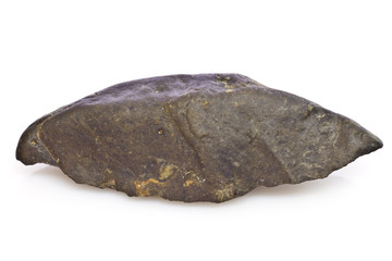 Black stone arrowhead isolated on white - obrazy, fototapety, plakaty