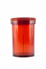 Brown plastic bottle for medicine dispensing