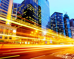 Fototapeta premium Hong Kong traffic at night