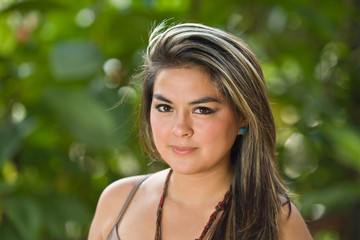 Naklejka premium Young Woman lokking at camera