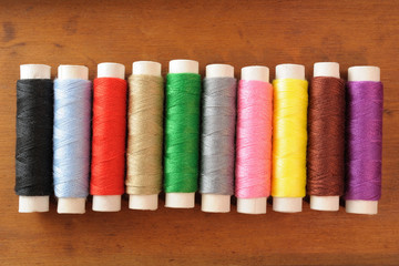 Many spools of thread