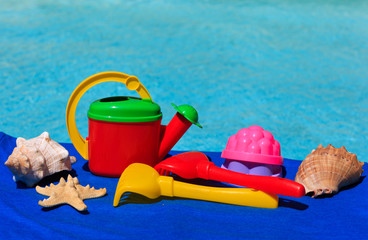 kids toys at the swimming pool